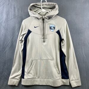 Nike Soccer Soft Fleece Lined Thermi-Fit Hooded Pullover Quarter Zip Hoodie MM05